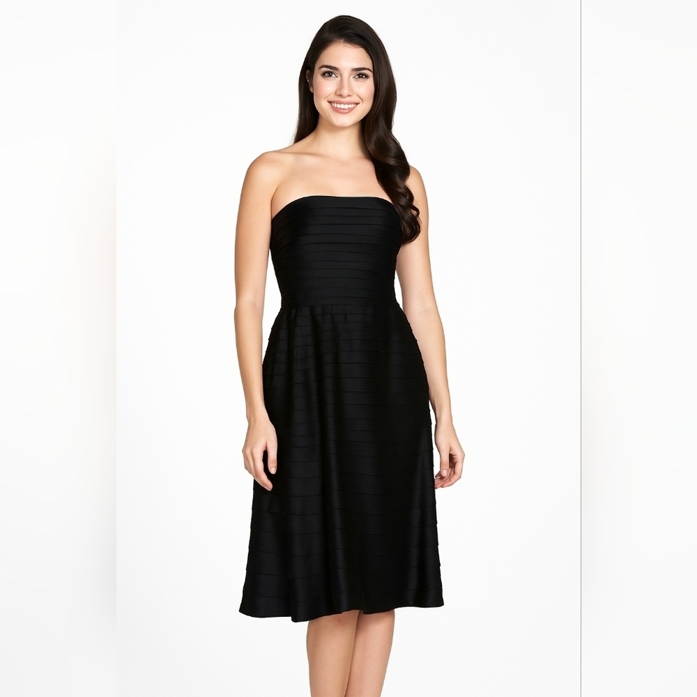 NWT Tadashi Collection Black Strapless Cocktail Party Dress Women's‎ Size 6